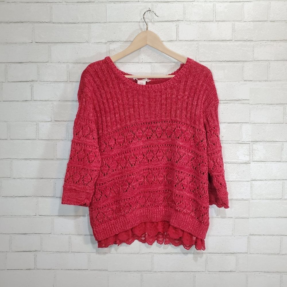 American Rag lace bottom sweater